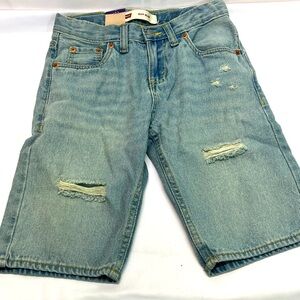LEVIS‎ 511 SLIM DISTRESSED YOUTH DENIM SHORTS LIGHT WASH 10 NEW